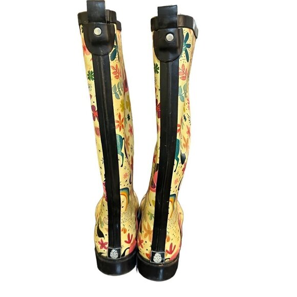 Lone Cone Rain Boots Tall Outdoor Matte Finish Fun Moroccan Horses Womens Size 5 - Picture 5 of 9